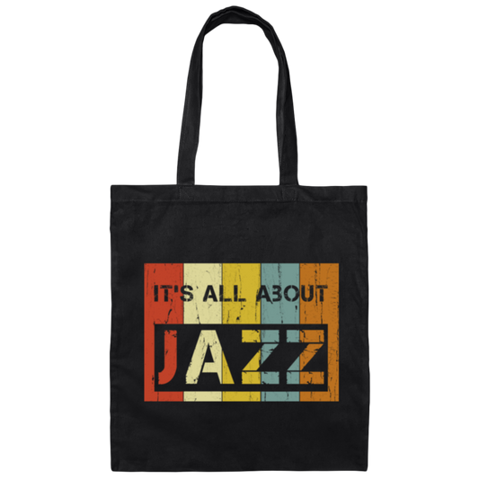 Retro Jazz Lover, Its All About Jazz Canvas Tote Bag