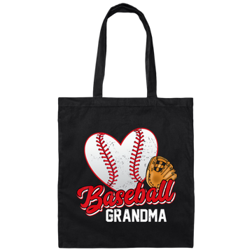 Love Baseball, Love Grandma, Best Baseball Gift For Grandma, Love Sport Canvas Tote Bag