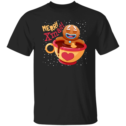 Gingerbread In Coffee Cup, Relaxing Gingerbread, Merry Christmas, Trendy Christmas Unisex T-Shirt