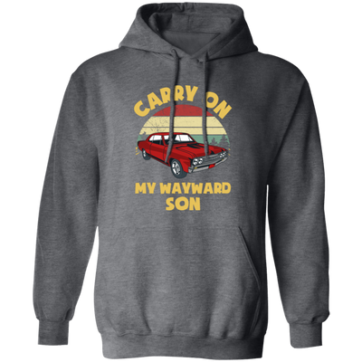 Carry On My Wayward Son, Red Car, Classic Car Pullover Hoodie