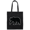 Bear Silhouette, Friendly Bear, Animal Silhouette Canvas Tote Bag