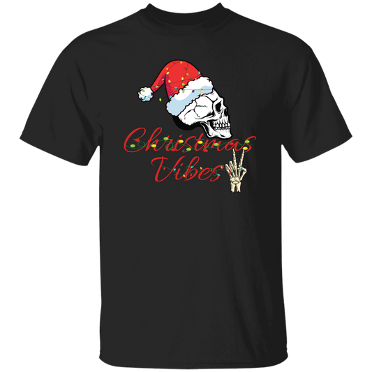 Christmas Vibes, Skull In Christmas, Skull Wear Christmas Hat, Merry Christmas, Trendy Christmas Unisex T-Shirt