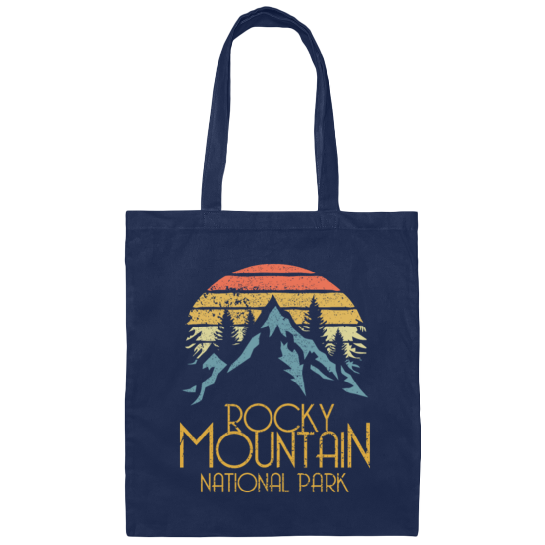 Vintage Rocky Mountains National Park Colorado Retro Canvas Tote Bag