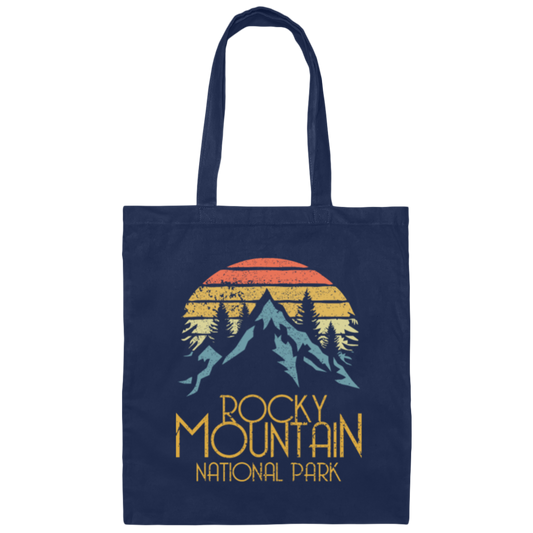 Vintage Rocky Mountains National Park Colorado Retro Canvas Tote Bag