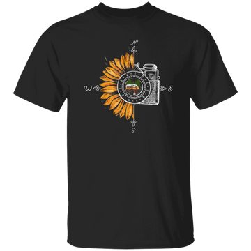 Camping Photography, Camera Sunflower, Love Sunflower, Love Camping Unisex T-Shirt