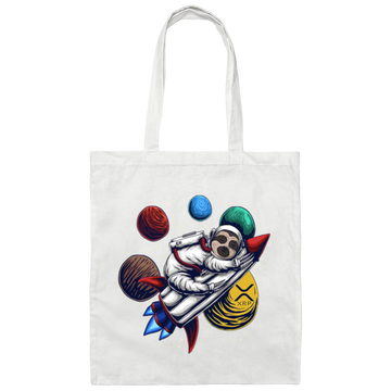Funny Sloth Astronaut To The Moon Cryptocurrency Canvas Tote Bag