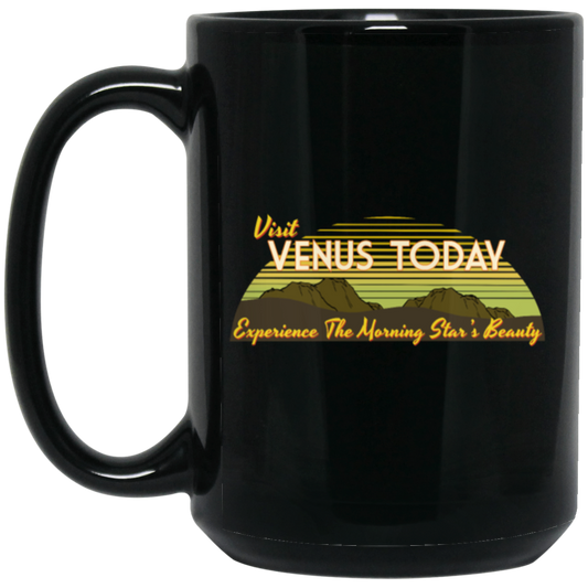 Venus Vintage, Space Experience, The Morning Star, Beauty Retro Space, Travel Planet Black Mug