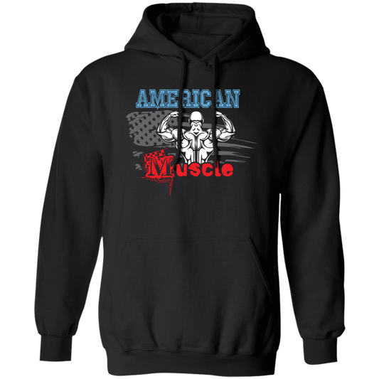 American Muscle, American Fitness, Muscle Silhouette Pullover Hoodie