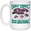 Don't Panic, It's Organic, Mushroom Bushes, Purple Mushrom White Mug