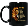 Christian Quotes Jesus Is My Everything, Lion Jesus, Love Christ Black Mug