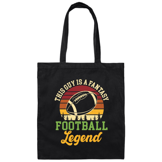 This Guy Is Fantasy Football Legend, Retro Football Legend Canvas Tote Bag