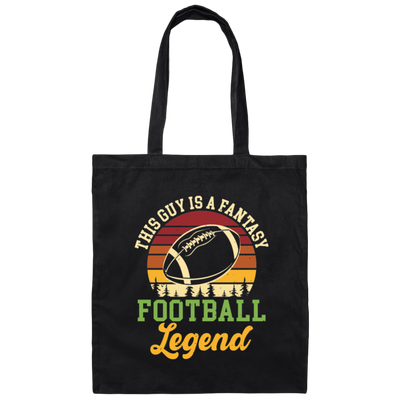 This Guy Is Fantasy Football Legend, Retro Football Legend Canvas Tote Bag