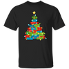 Christmas Tree Made From Gift Box, Xmas Light Line, Merry Christmas, Trendy Christmas Unisex T-Shirt