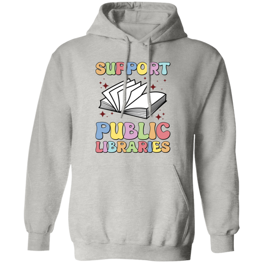 Support Public Libraries, Love Read, Groovy Bookworm Pullover Hoodie