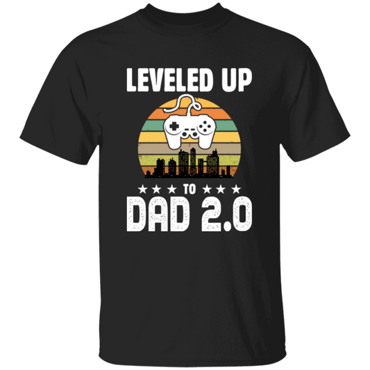 Leveled Up To Dad 2.0, Retro Father's Day, Love Daddy, Vintage City Unisex T-Shirt