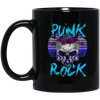 Music Rock, Skull Punks, Skeleton Lover, Punkrocker Gift, Best Rock Gift Black Mug