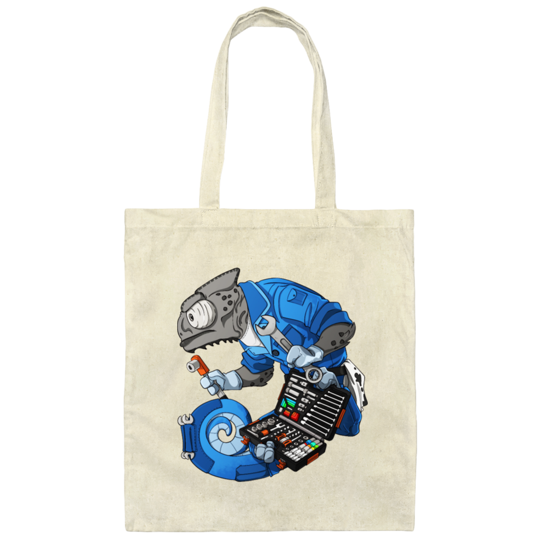 Car Mechanic, Chameleon Monster, Mechanic Monster, Big Mechanic Canvas Tote Bag