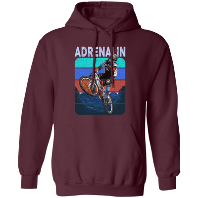 Mountain Bike Gift, Downhill Extrem Sport, Adrenalin Love Gift, Retro Pullover Hoodie