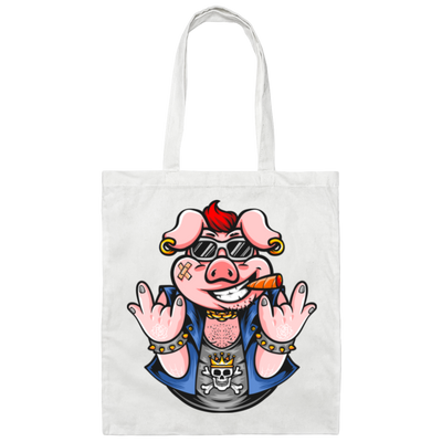 Gangster Pig, Cool Pig, Love Pig, Cute Pig, Pig Lover Canvas Tote Bag