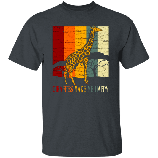 Giraffes Lover, Giraffes Make Me Happy, Animals Moutain Wild Farm Unisex T-Shirt