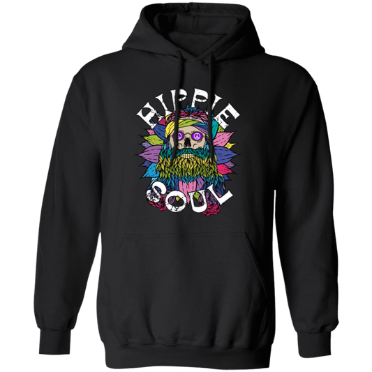 Hippie Soul, Cool Soul, Cool Skull, Hippie Style Pullover Hoodie