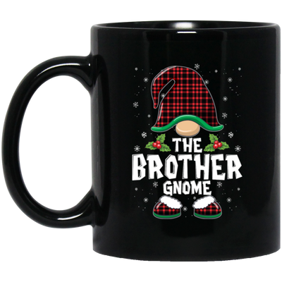 The Brother Gnome Gift For Chritmas, Xmas Cute Gnome Lover Black Mug