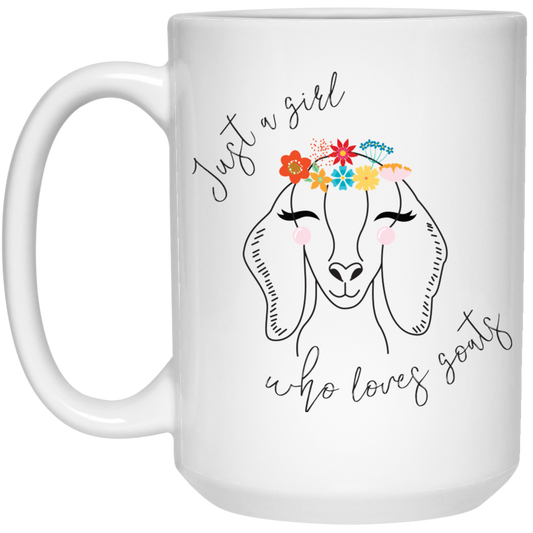 Just A Girl Who Loves Goat, Goats Draw, Cute Goats White Mug