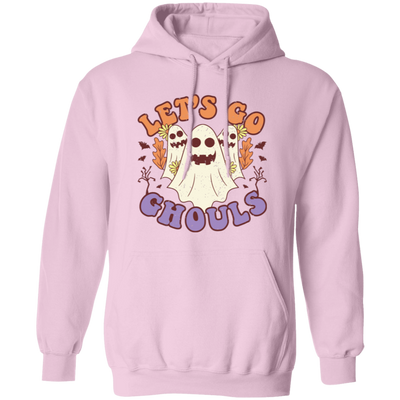 Let's Go Ghouls, 3 Boos, Funny Boo, Groovy Halloween Pullover Hoodie