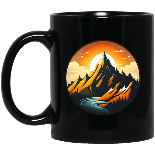 Love Moountain, Best Landscape, Love Sunset, Mountain With Sunset Black Mug