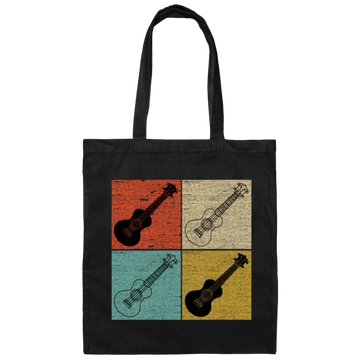 Four Ukulele Great Present For Ukulele Lover Birthday Gift Vintage Canvas Tote Bag