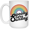 Spooky, Scary, Sunday, Rainbow Spooky, Retro Scary White Mug