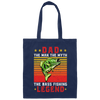 Love Fish, Dad The Man, Dad The Myth, The Bass Fishing Legend Gift Canvas Tote Bag