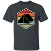 Tent Vintage, Retro Hexagon, Camping Motif With Tent Silhouette, Camp With Family Unisex T-Shirt