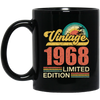 Hawaii 1968 Gift, Vintage 1968 Limited Gift, Retro 1968, Tropical Style Black Mug