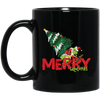 Merry Grinchmas, Merry Christmas, Grinch With Xmas Tree Black Mug