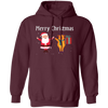 Merry Christmas, Funny Santa, Funny Reindeer, Winter Season Pullover Hoodie