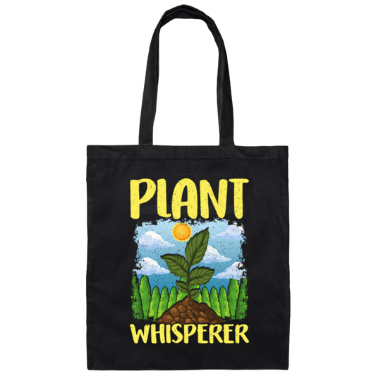 Cute Funny Plant Whisperer Gardening, Gardener Pun Canvas Tote Bag