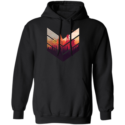 Super Cool, Colorful Hiker, Recognized A Mountain, Colorful Forest And Some Geometric Pullover Hoodie