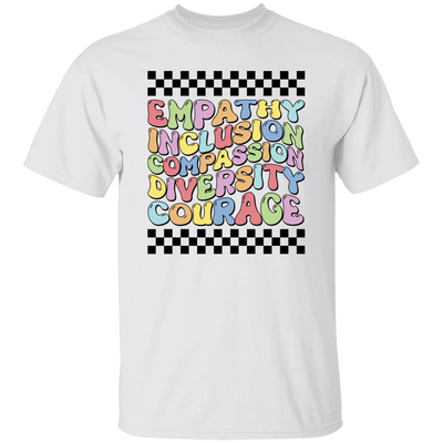 Empathy Inclusion Compassion Diversity Courage, Groovy Style Unisex T-Shirt