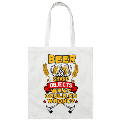 Win The Game, Axe Object, Beer And Sharp, Gift For Winner Canvas Tote Bag