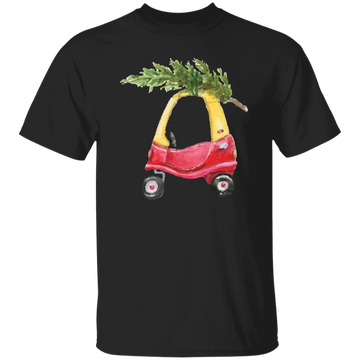Baby Car Watercolor, Car Bring Xmas Tree, Cute Xmas Car, Merry Christmas, Trendy Chrismas Unisex T-Shirt