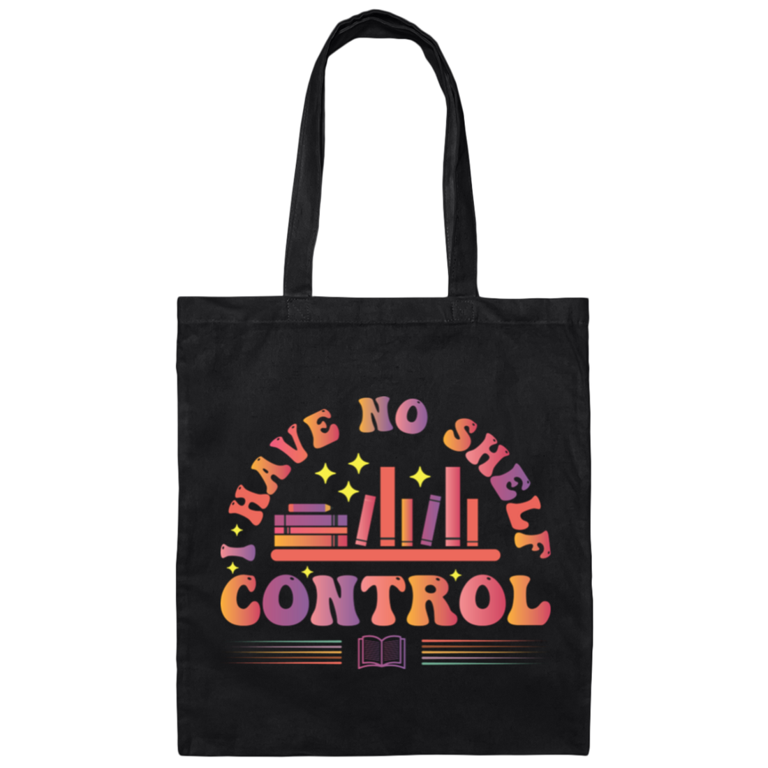 I Have No Shelf Control, Retro Bookshelf, Shelf Control Canvas Tote Bag