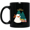 Cute Bear In Christmas, White Bear, Snow Bear, Merry Christmas, Trendy Christmas Black Mug