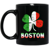 Boston Irish Flag, St Patricks Day, Patrick Gift, Love Boston Gift Black Mug