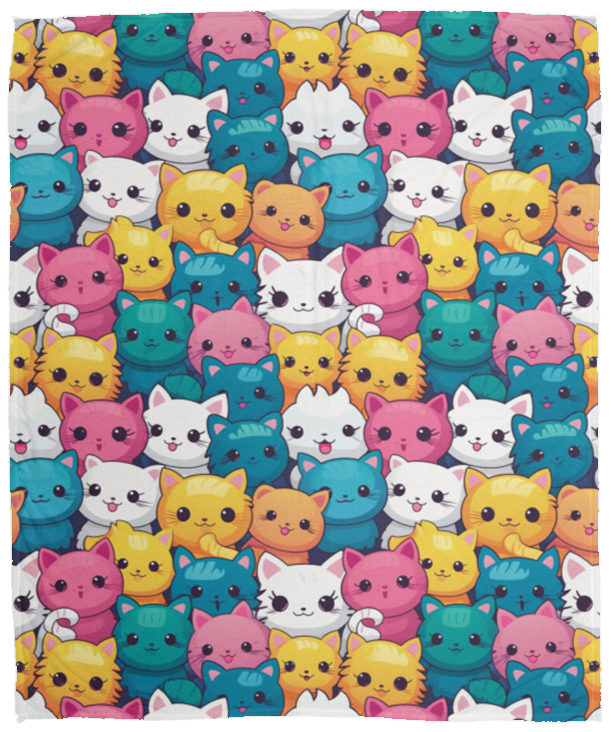Cute Cats, Cat Bundle, 3D Cats Blanket, Cat Seamless, Blanket BP005