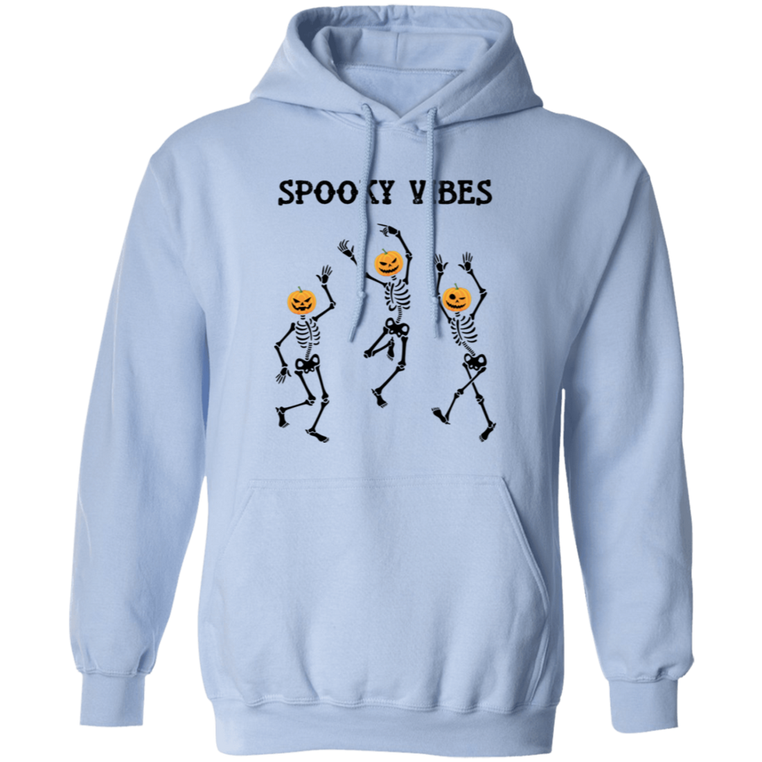 Spooky Vibes, Dancing Skeleton, Happy Halloween Pullover Hoodie