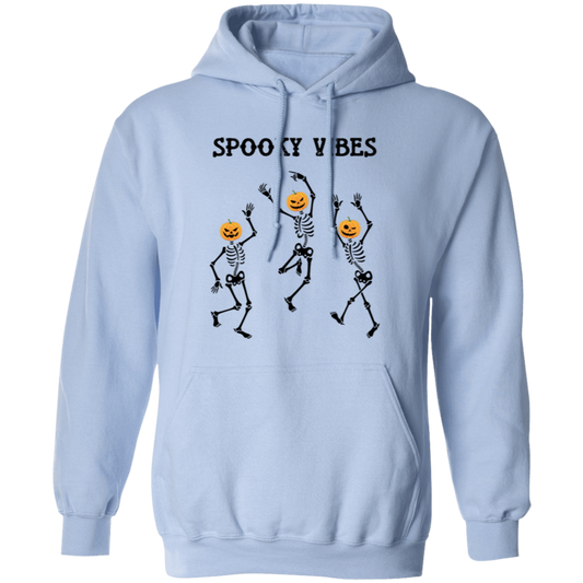 Spooky Vibes, Dancing Skeleton, Happy Halloween Pullover Hoodie