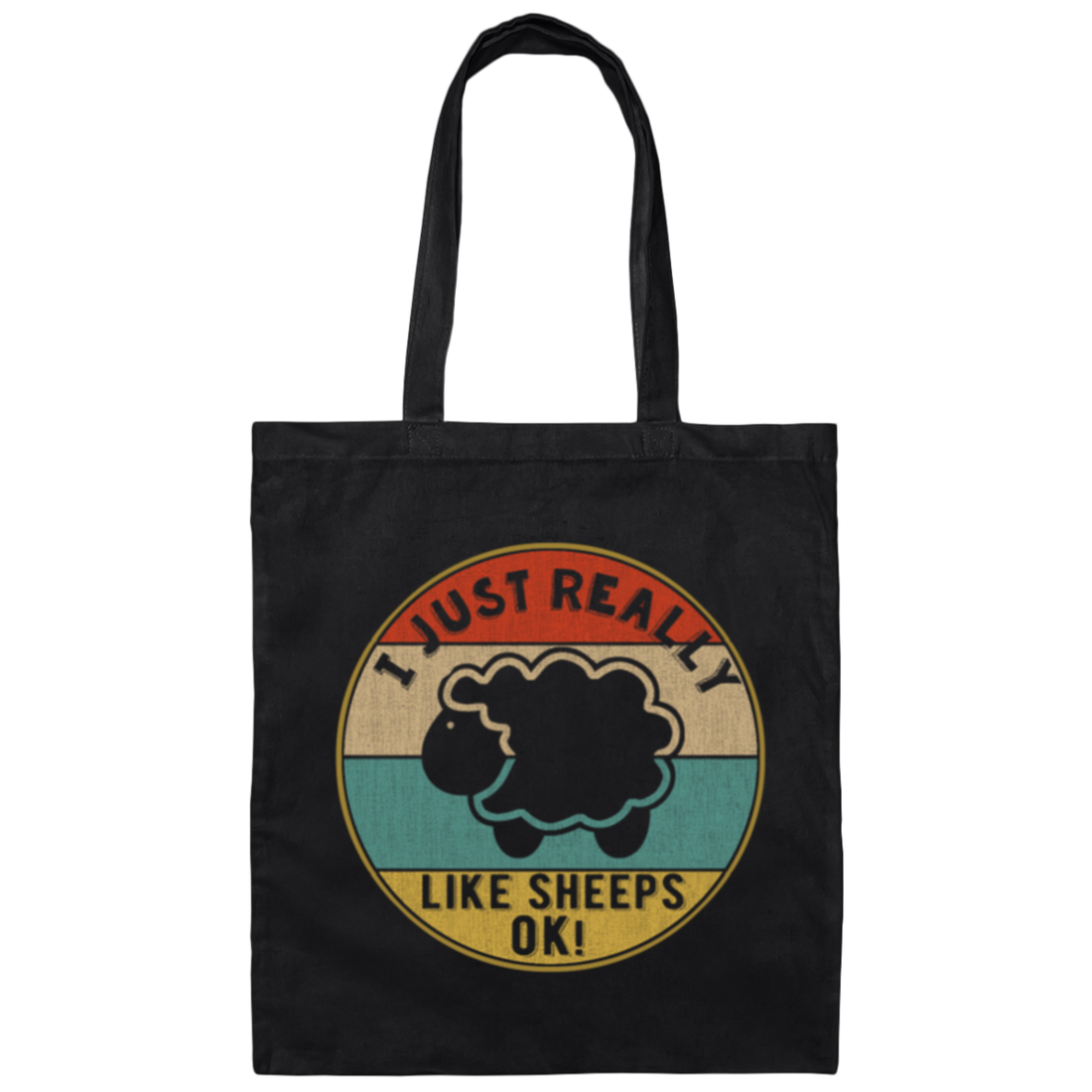 I Just Really Like Sheeps, Ok, Gift For Lamb Lover, Sheeps Love Gift, Retro Sheep Canvas Tote Bag