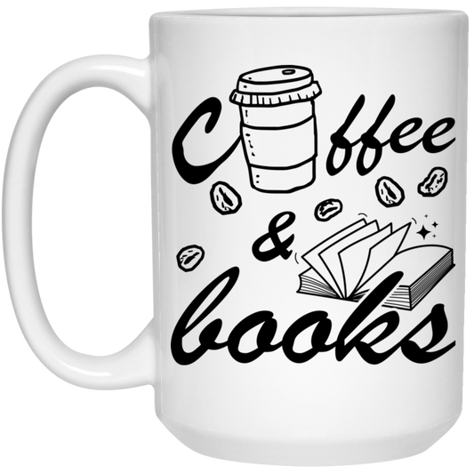 Coffee And Books, Love Coffee, Love Books, Coffee Lover White Mug