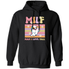 Milf Boo, Man I Love Fall, Groovy Boo, Cute Boo Pullover Hoodie